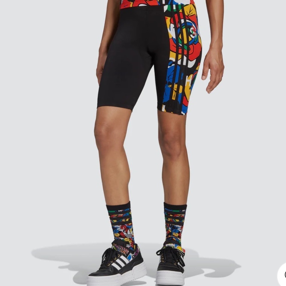 adidas Women's Athletic Shorts - Black and Multicolor